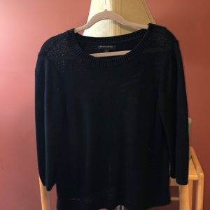 Sleek Black Banana Republic Open Back Sweater